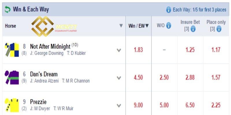 European odds in betting - Example Illustration